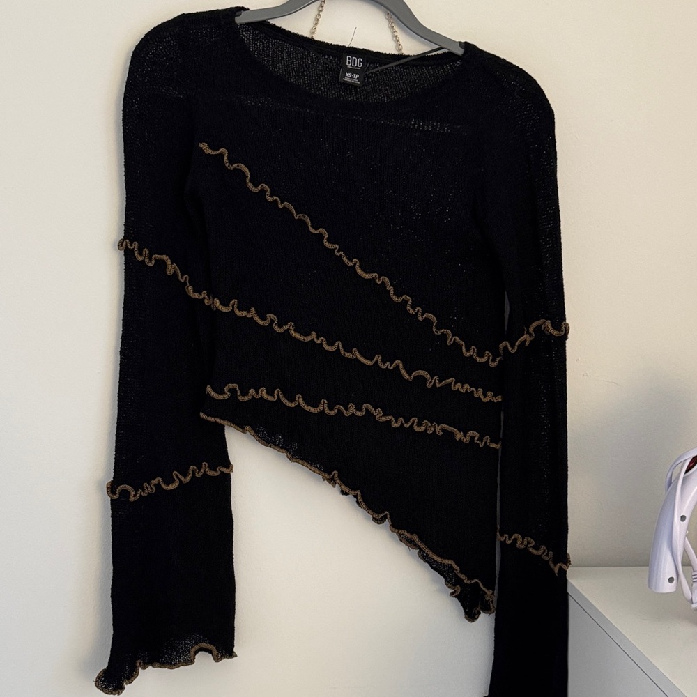 BDG Black and Brown Asymmetrical Top